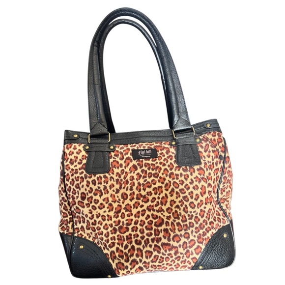 Authentic Gigi Hill Leopard Print Tote Bag - Picture 1 of 14
